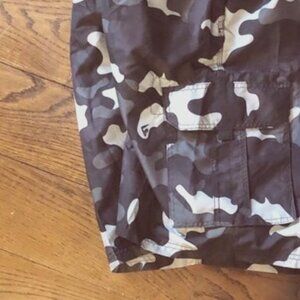 Black Grey Camouflage Lined Swim Trunks